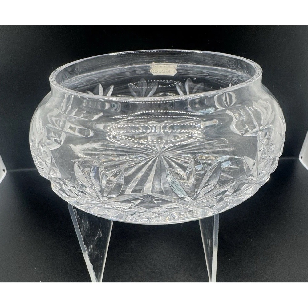 Vtg Tudor England Starburst Cut Crystal Trinket Candy Jewelry Box Dish Vase 5"